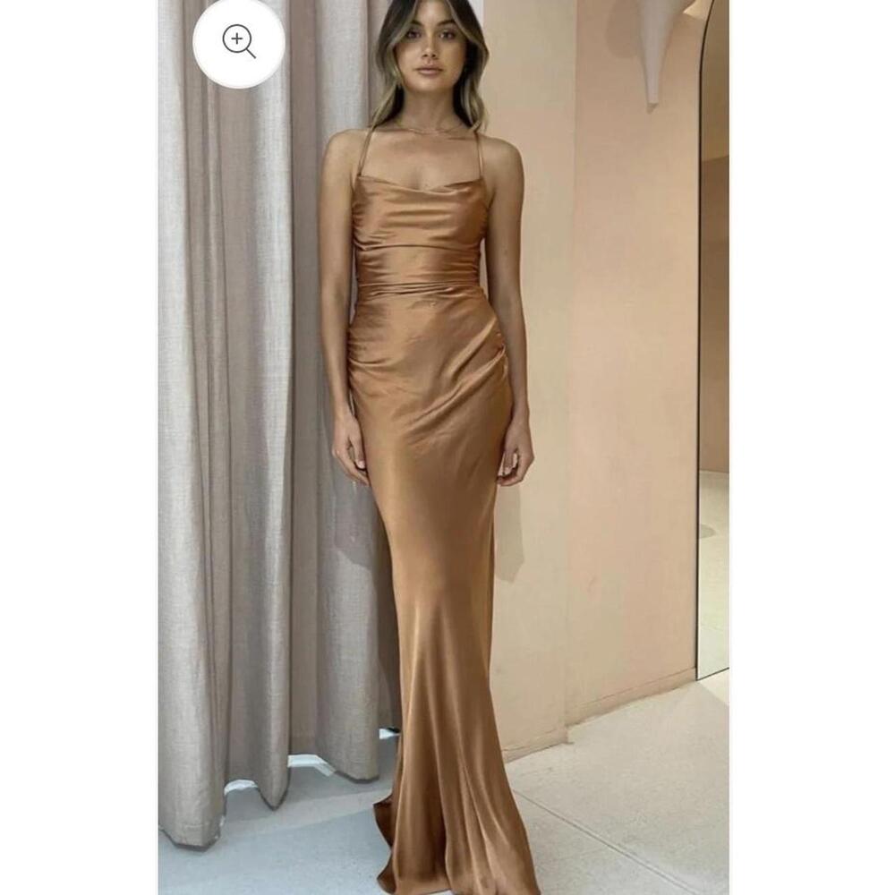 Shona Joy La Lune Lace Back Maxi Dress - Copper - Picture 8 of 8
